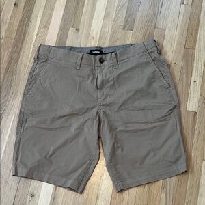 Express Men's Brown Flat Front Shorts